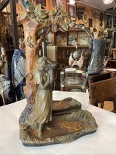 Polychrome plaster mirror, Art Nouveau signed Joliveaux