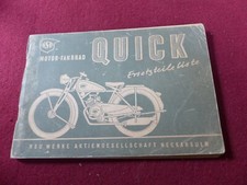 livret MOTO : liste de pièces détachées NSU QUICK 1936 / 1941