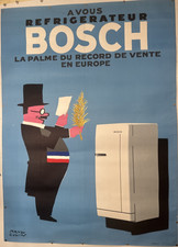 Bosch Palme d'Or Refrigerator Original Poster by Paul Colin 1963
