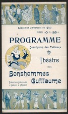 program. 1900 World's Fair. Théâtre des Bonshommes Guillaume.