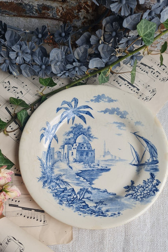 Ancienne assiette plate terre - ancienne,