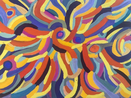 Peinture abstrait gouache - abstrait,