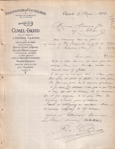Thiers lettre gimel - thiers,