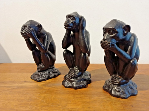 Figurines groupe trois singes - trois,