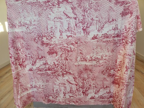 Ancien coupon tissu jouy - tissu,