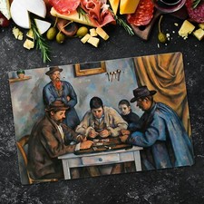Cuisine planche à découpe verre Les joueurs de cartes Paul Cézanne 80x52 cm