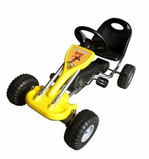 Kart voiture à pédale gokart enfant jeux jouets jaune 89 cm Helloshop26 0102004