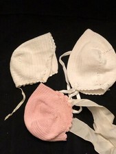 Bonnet ancien poupon, bébé X