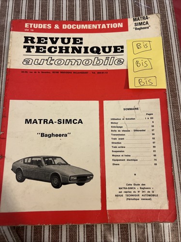 Revue technique matra simca - revue,