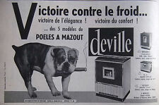 1962 UNVEILLE OIL STOVE PRESS ADVERTISING - BULLDOG - ADVERTISING
