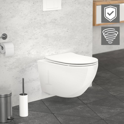Toilette murale sans rebord