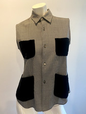 COMME DES GARCON ROBE DE CHAMBRE houndstooth black and white velvet shirt M