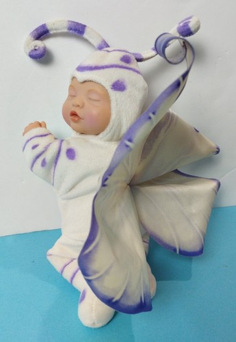 Poupée papillon blanc violet - poupée,