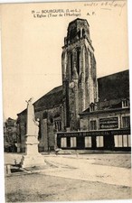 Old postcard Bourgueil - The Church (Clock Tower) (229367)