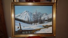 Winter scenery; signed - Park