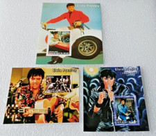 Elvis Presley -Timbres Elvis - 3 Blocs feuillets d 1 timbre dentelé - Benin