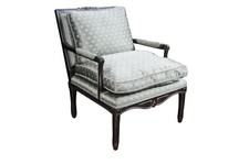 Minton Spidell Cressant French Louis XVI Fauteuil Arm Chair Scalamandre Fabric