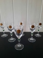 Cristal d'Arques coffret de 6 verres a liqueur digestif   Venise émeraude neuf