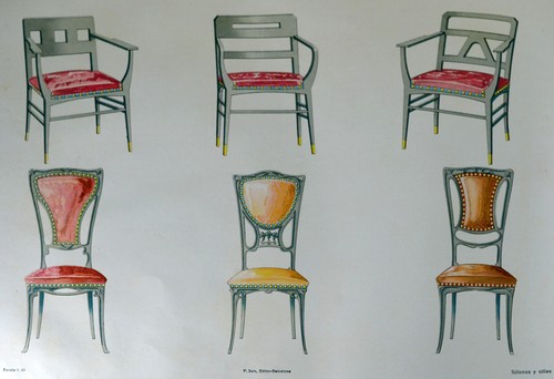 Estampe originale chaises - originale,
