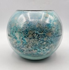Vase boule en verre laqué aux