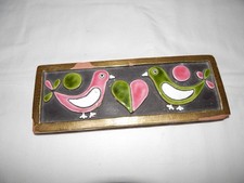 ANCIEN COUVERCLE TERRE CUITE et Céramique Décor de COLOMBES par Mithé ESPELT