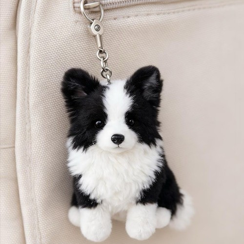 Black white border collie - white,