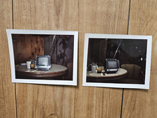 VINTAGE SET OF POLAROID PHOTOS 1970'S SONY PORTABLE TELEVISION TV VERNACULAR
