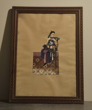 Peinture à la gouache sur papier de riz - Chine , Canton , fin du XIXème siècle