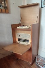 Meuble Radio Tourne Disque Platine Vinyle Musique Vintage Teppaz/Hifi 1970