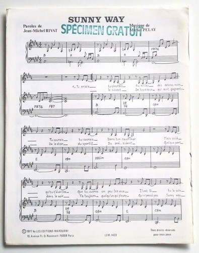 Partition vintage sheet - , music