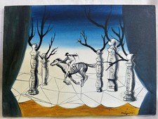 RENÉ MAGRITTE  painting  oil on canvas signed stamped vintage