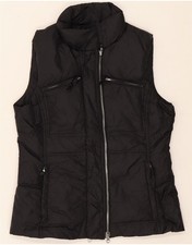BENETTON Womens Padded Gilet UK 14 Medium Black Polyamide DO26
