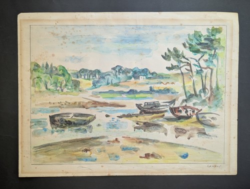 Aquarelle signée paysage