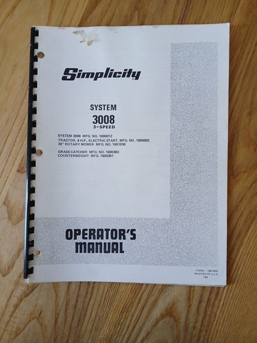 Simplicity system 3008 speed - system,