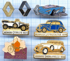 Lot Pin's vintage cars / RENAULT LAGUNA JUVAQUATRE REINASTELLA DENIS PAPIN
