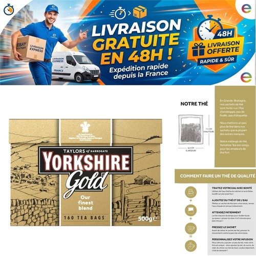 Thé noir yorkshire tea gold - thé,