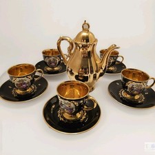 Fragonard Tea Set 24kt Gold Plt Love Porcelain Set Limoges Bavaria Germany? VTG