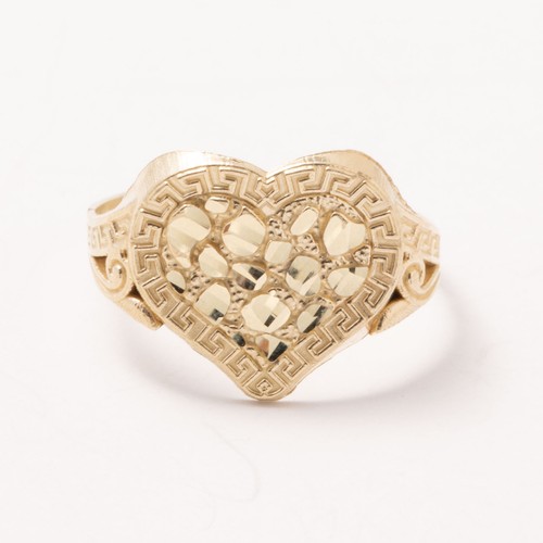 Bague coeur pepite motif - coeur, à