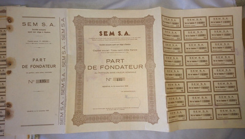 Vieux papier action porteur - au,