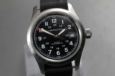 [Near MINT] Hamilton Khaki Field H704450 Black Dial Date 38mm AT Men's Watch 