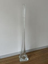Transparent Glass Vase 81cm Tall, Clear Interior, Used Once