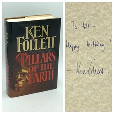 *Signed* Pillars of the Earth - Ken Follett (1st edition 1st print) WM, 1989