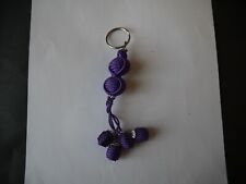 PORTE CLÉ PASSEMENTERIE MAROCAINE  AVEC 6 BOULES VIOLETTE