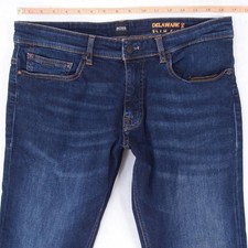 Hommes HUGO BOSS DELAWARE Ajusté Straight Élasthanne Bleu Jeans W34 L32