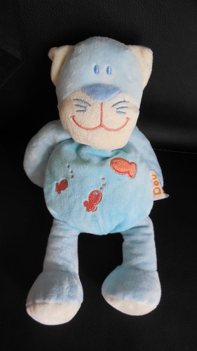 Doudou peluche chat bleu - doudou,