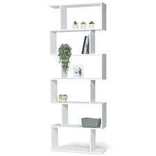 Etagère bibliothèque SOFIA forme S bois blanc 189 cm