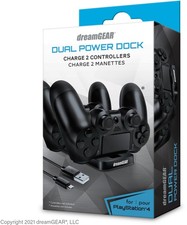 Dreamgear DGPS4-6432 PS4 Dual Power Dock Black For PlayStation 4 Very Good 4E