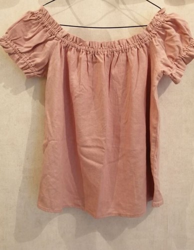 Blouse rose lin mélangé t34 - blouse,