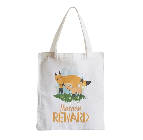 Sac tissu maman renard et - tissu,