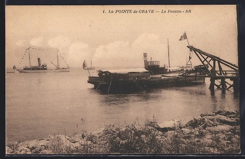 Cpa pointe grave le ponton - de, grave,